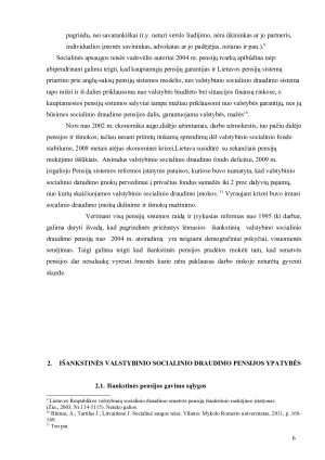 Išankstinis valstybinės socialinio draudimo senatvės pensijos, jų reikšmė ir atsiradimo prielaidos. Paveikslėlis 6