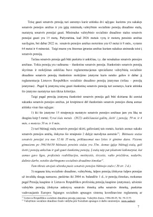 Išankstinis valstybinės socialinio draudimo senatvės pensijos, jų reikšmė ir atsiradimo prielaidos. Paveikslėlis 7