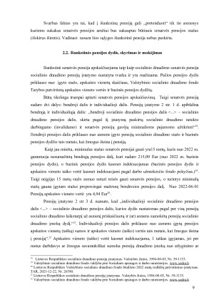 Išankstinis valstybinės socialinio draudimo senatvės pensijos, jų reikšmė ir atsiradimo prielaidos. Paveikslėlis 9