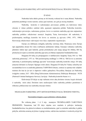 Nelegalios narkotikų apyvartos kontrolė pagal Šengeno teisyną. Paveikslėlis 2