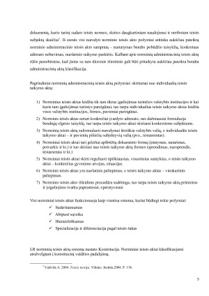 Norminio administracinio teisės akto samprata, paskirtis ir vieta kitų norminių teisės aktų sistemoje. Paveikslėlis 5