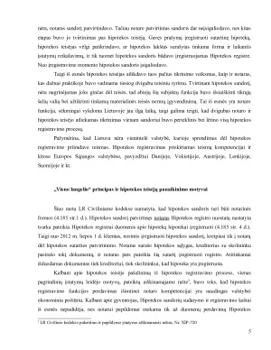 Notaro vaidmuo hipotekos teisiniuose santykiuose. Paveikslėlis 5