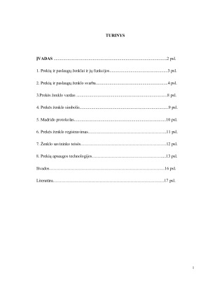 PREKIŲ IR PASLAUGŲ ŽENKLAI