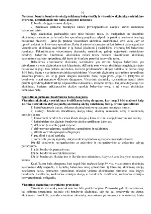 PRIVALOMI IR GALIMI ORGANAI UŽDAROJOJE AKCINĖJE BENDROVĖJE, JŲ SUDARYMO TVARKA. STEIGIMO SUTARTIS IR BENDROVĖS ĮSTATAI. Paveikslėlis 10