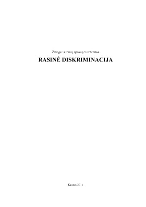 RASINĖ DISKRIMINACIJA. Paveikslėlis 1