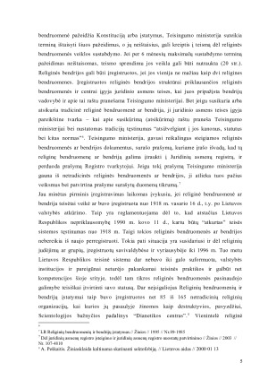 Religinių bendruomenių ir bendrijų teisinis reglamentavimas Lietuvoje. Paveikslėlis 5