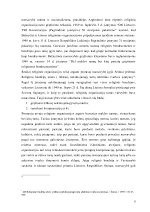 Religinių bendruomenių ir bendrijų teisinis reglamentavimas Lietuvoje. Paveikslėlis 8