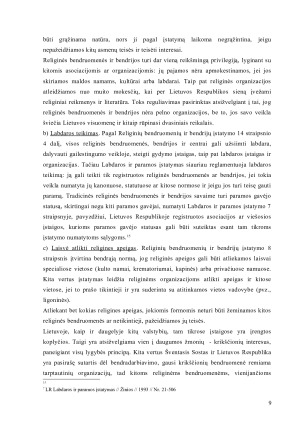 Religinių bendruomenių ir bendrijų teisinis reglamentavimas Lietuvoje. Paveikslėlis 9
