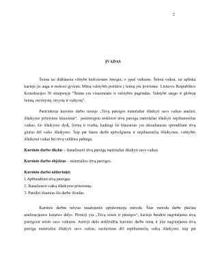 Tėvų pareigos materialiai išlaikyti savo vaikus analizė. Paveikslėlis 2