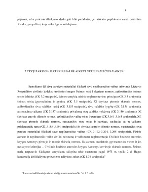 Tėvų pareigos materialiai išlaikyti savo vaikus analizė. Paveikslėlis 4
