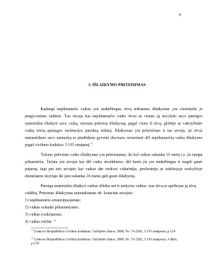 Tėvų pareigos materialiai išlaikyti savo vaikus analizė. Paveikslėlis 9
