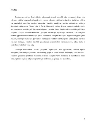 Valdžių padalijimo principo įgyvendinimas Lietuvoje. Paveikslėlis 3