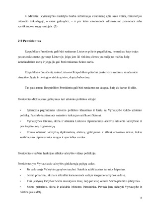 Valdžių padalijimo principo įgyvendinimas Lietuvoje. Paveikslėlis 8