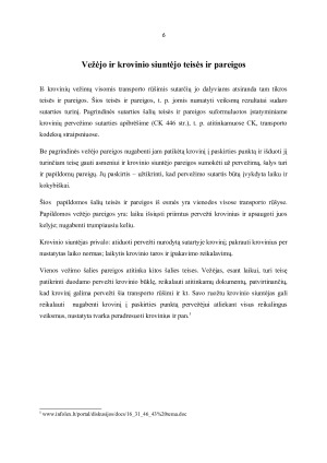 Vežimo sutartis, jos ypatumai ir teisinis reguliavimas. Paveikslėlis 6