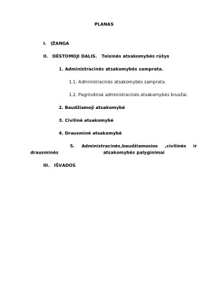 Teisinės atsakomybės rūšys ir jų palyginimas