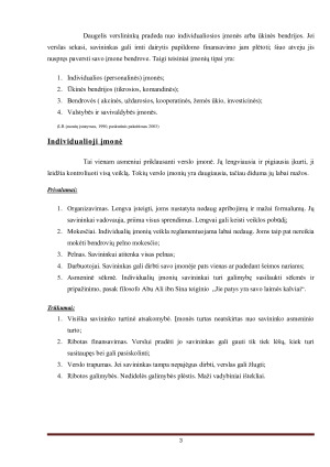 Teisiniai įmonių tipai Lietuvoje ir jų palyginimas. Paveikslėlis 3
