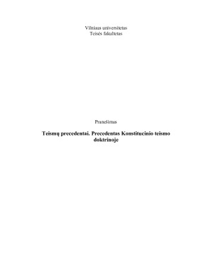 Teismų precedentai. Precedentas Konstitucinio teismo doktrinoje