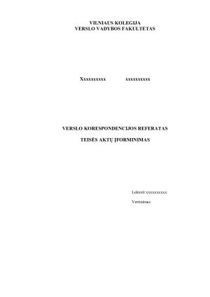TEISĖS AKTŲ ĮFORMINIMAS