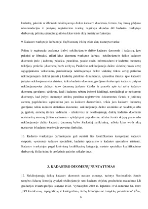 TEISĖS AKTŲ REGLAMENTUOJANČIŲ ŽEMĖS SKLYPŲ KADASTRINIUS DARBUS APŽVALGA. Paveikslėlis 6