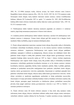 TEISĖS AKTŲ REGLAMENTUOJANČIŲ ŽEMĖS SKLYPŲ KADASTRINIUS DARBUS APŽVALGA. Paveikslėlis 7
