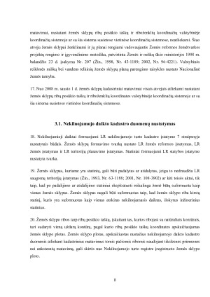 TEISĖS AKTŲ REGLAMENTUOJANČIŲ ŽEMĖS SKLYPŲ KADASTRINIUS DARBUS APŽVALGA. Paveikslėlis 8