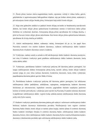TEISĖS AKTŲ REGLAMENTUOJANČIŲ ŽEMĖS SKLYPŲ KADASTRINIUS DARBUS APŽVALGA. Paveikslėlis 9