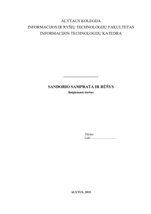 SANDORIO SAMPRATA IR RŪŠYS