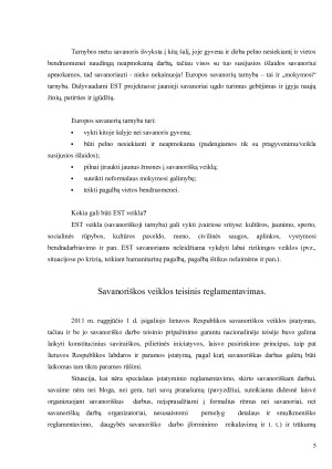 Savanorystė Lietuvoje ir kitose pasaulio šalyse. Savanoriškos veiklos teisinis reglamentavimas. Paveikslėlis 5