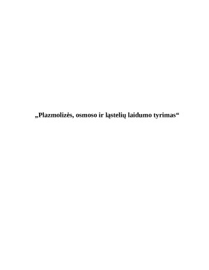 Plazmolizės, osmoso ir ląstelių laidumo tyrimas