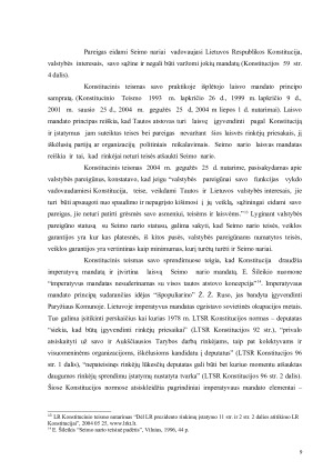 Seimo nario konstitucinis statusas. Paveikslėlis 10