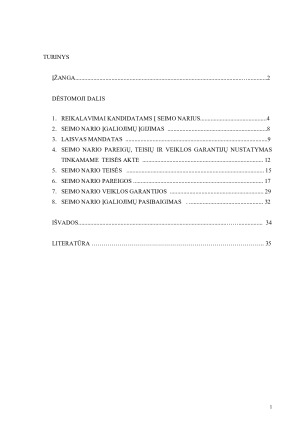 Seimo nario konstitucinis statusas. Paveikslėlis 2