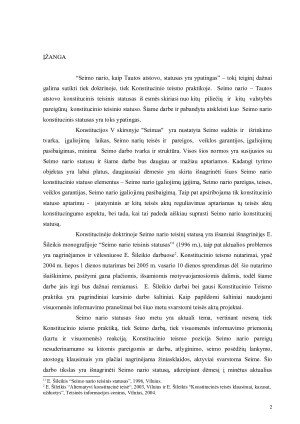 Seimo nario konstitucinis statusas. Paveikslėlis 3