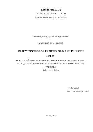 Plikytos tešlos profitroliai su plikytu kremu. Paveikslėlis 1