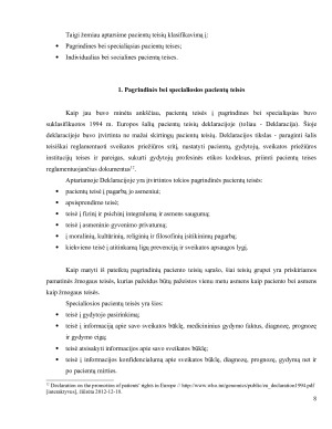 PACIENTŲ TEISIŲ SAMPRATA IR KLASIFIKAVIMAS. Paveikslėlis 8