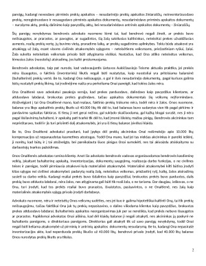 Pagal pateiktą situaciją, bendrovės UAB Rekvizitas vardu vienas studentas rengia ieškinį buvusiai bendrovės direktorei Onai Onaitienei, o kitas studentas, oponentas, Onos Onaitienės vardu parengia atsiliepimą. Paveikslėlis 2