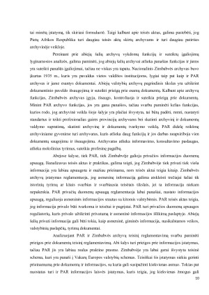 PAR IR ZIMBABVĖS ARCHYVŲ TEISINIO REGLAMENTAVIMO PALYGINIMAS. Paveikslėlis 10