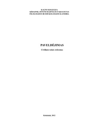 PAVELDĖJIMAS. Paveikslėlis 1