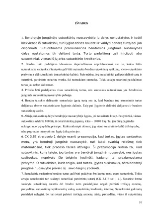 TURTO, KURIS YRA BENDROJI JUNGTINĖ SUTUOKTINIŲ NUOSAVYBĖ, PADALIJIMAS. Paveikslėlis 10