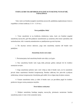 TURTO, KURIS YRA BENDROJI JUNGTINĖ SUTUOKTINIŲ NUOSAVYBĖ, PADALIJIMAS. Paveikslėlis 5