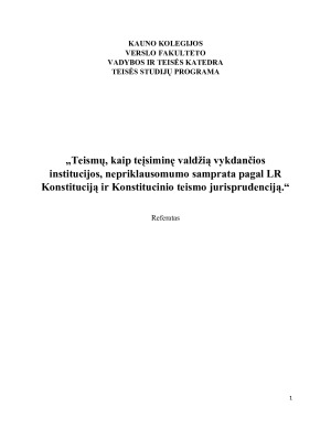 Teismų, kaip teįsiminę valdžią vykdančios institucijos, nepriklausomumo samprata pagal LR Konstituciją ir Konstitucinio teismo jurisprudenciją