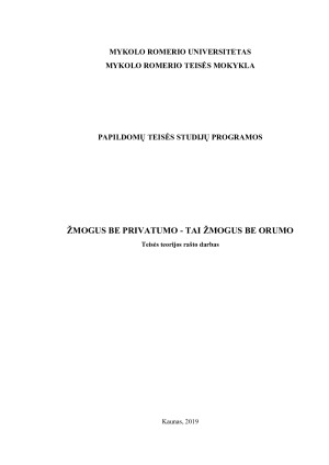 ŽMOGUS BE PRIVATUMO - TAI ŽMOGUS BE ORUMO. Paveikslėlis 1