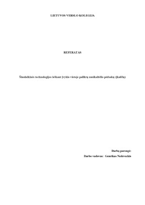 Šiuolaikinės technologijos ieškant įvykio vietoje paliktų nusikaltėlio pėdsakų (įkalčių)