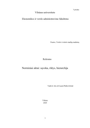 Norminiai aktai - sąvoka, rūšys, hierarchija