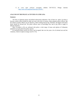 POLICIJOS VEIKLOS ANALIZĖ LIETUVOJE. Paveikslėlis 8