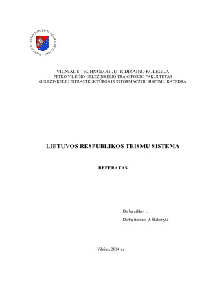LIETUVOS RESPUBLIKOS TEISMŲ SISTEMA