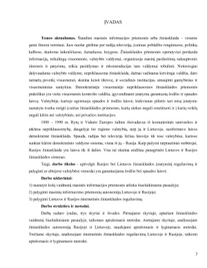 MASINIŲ INFORMACIJOS PRIEMONIŲ ĮSTATYMINIS REGULIAVIMAS LIETUVOJE IR RUSIJOJE. Paveikslėlis 3