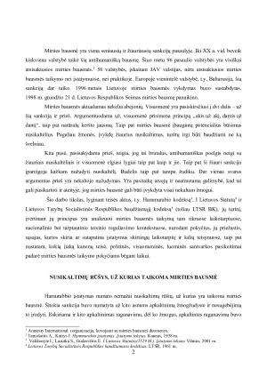 MIRTIES BAUSMĖ NUSIKALTIMŲ RŪŠYS, (UŽ KURIUOS JI TAIKOMA), VYKDYMO BŪDAI, VIETOS IR T.T.. Paveikslėlis 2