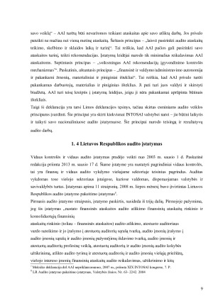 AUDITO TEISINIS REGLAMENTAVIMAS LIETUVOJE. Paveikslėlis 9