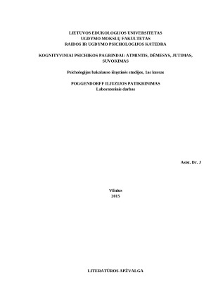 Poggendorff iliuzijos patikrinimas