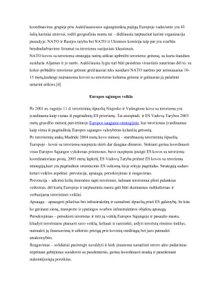 KOVOS SU TERORIZMU DERINIMAS TARPTAUTINĖJE POLITIKOJE. Paveikslėlis 10